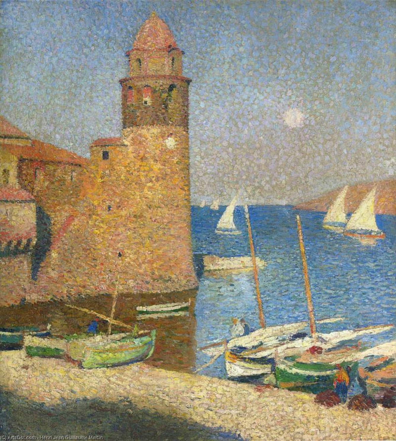 Le Tour De Collioure Lever De Lune — Henri Jean Guillaume Martin