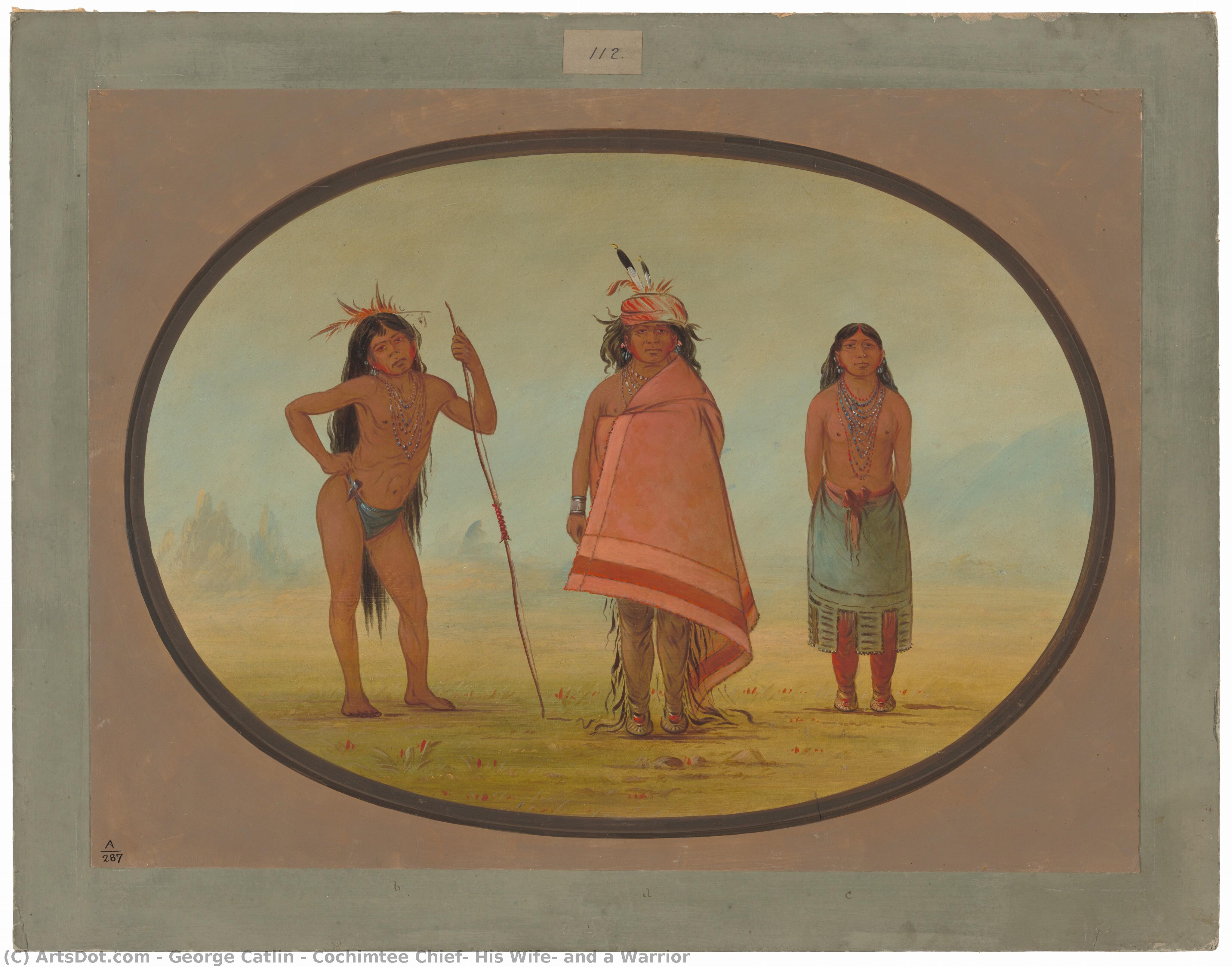 Cochimtee Chief, His Wife, And A Warrior — George Catlin
