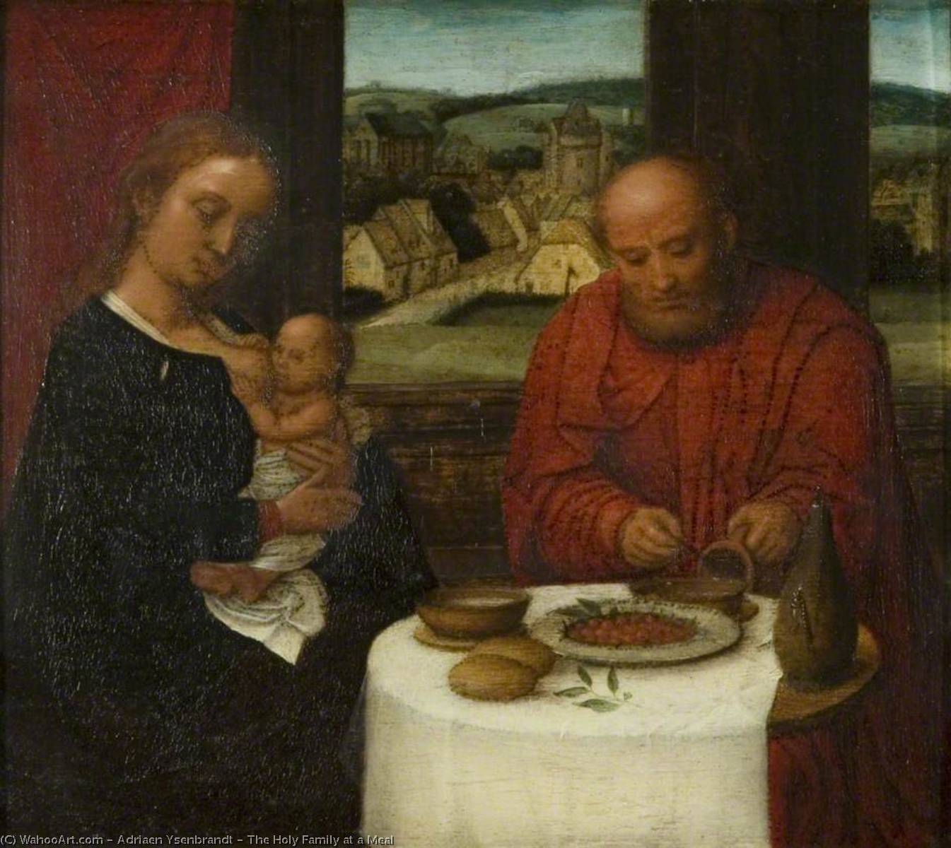 The Holy Family At A Meal — Adriaen Ysenbrandt