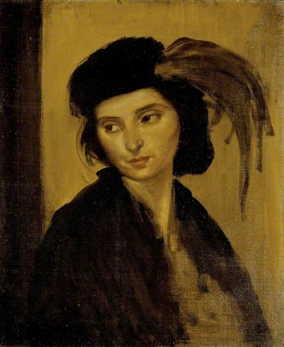 Dorelia With A Feathered Hat — Август Эдвін Джон