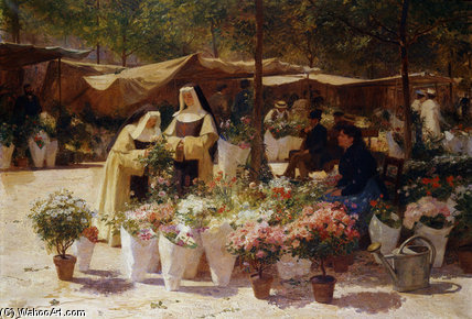 The Flower Market — Victor Gabriel Gilbert