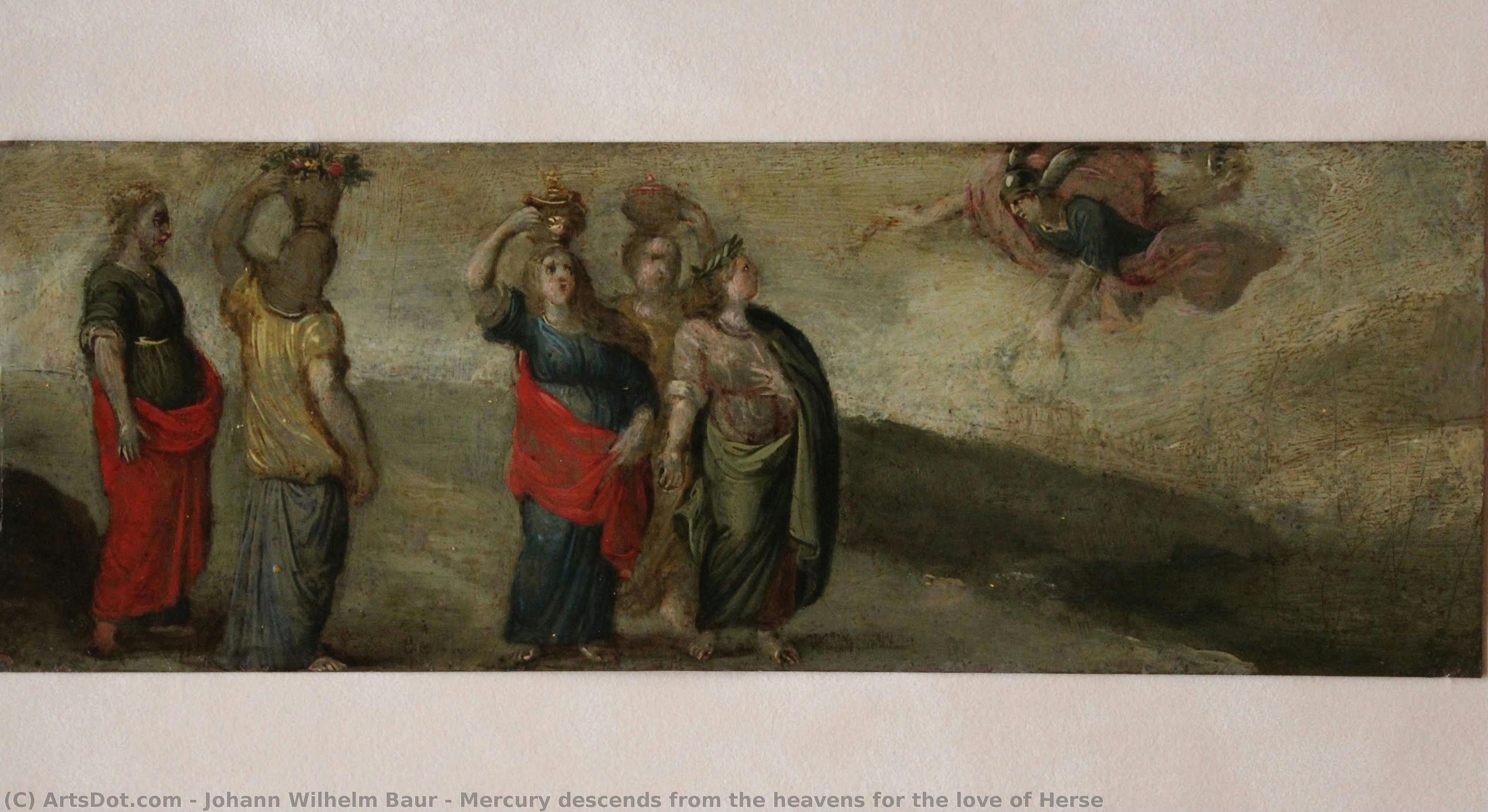 Mercury Descends From The Heavens For The Love Of Herse — Johann Wilhelm Baur