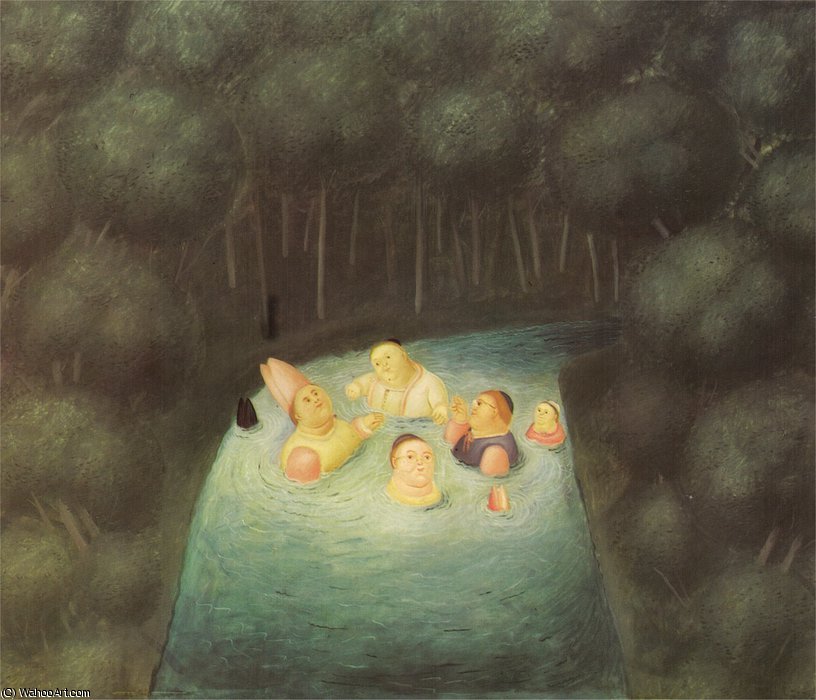 Le Bain Des Évêques Dans Un Fleuve — Fernando Botero