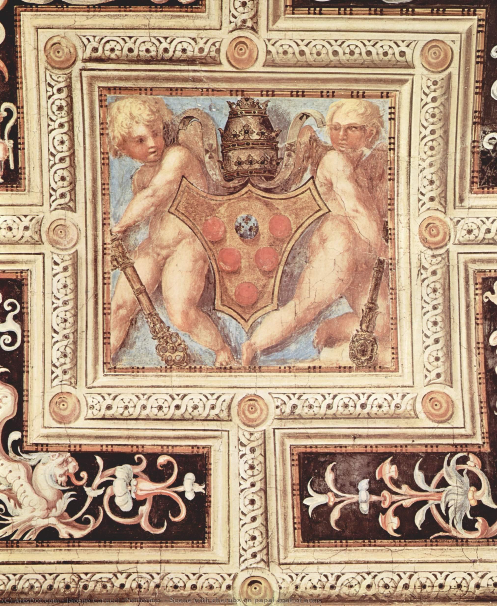 Scene With Cherubs On Papal Coat Of Arms — Jacopo Carucci