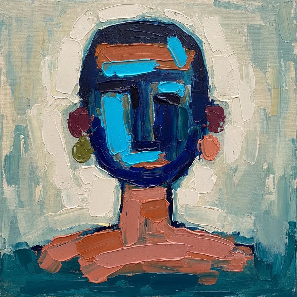 Monolithische Silhouette In Marineblau Und Ocker: Eine Meditative Studie Von Form Und Textur — Christian Noiret