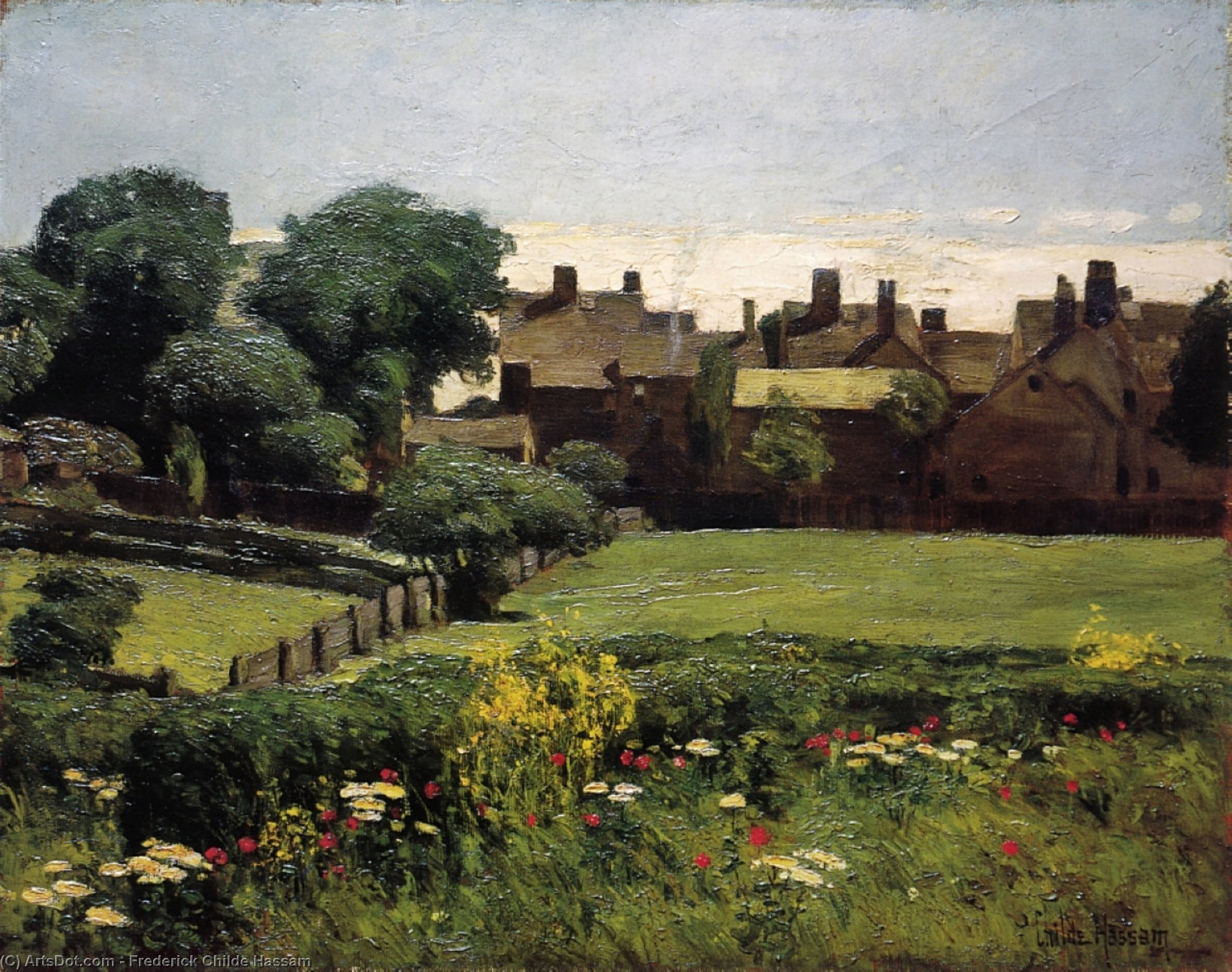 Village Scene — Frederick Childe Hassam