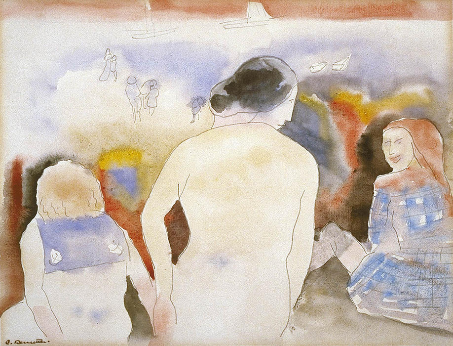 Untitled (woman With Black Hair And Two Children) — Charles Demuth