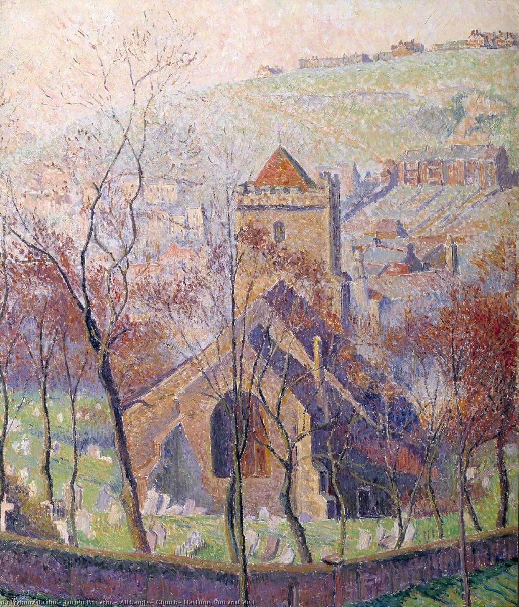 All Saints' Church, Hastings Sun And Mist — Lucien Pissarro