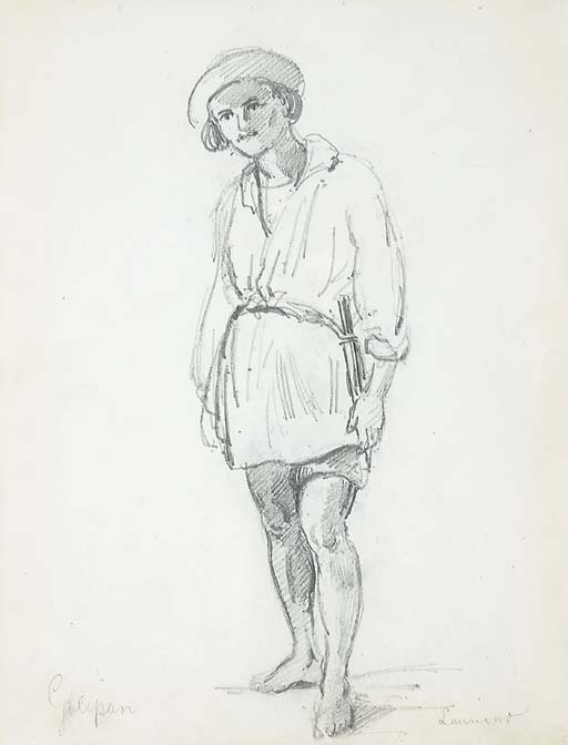 Lauriano Standing In A Hat — Camille Pissarro