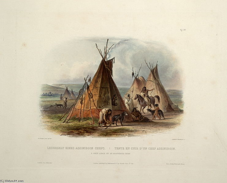 A Skin Lodige Of The Assiniboin Chief — Karl Bodmer