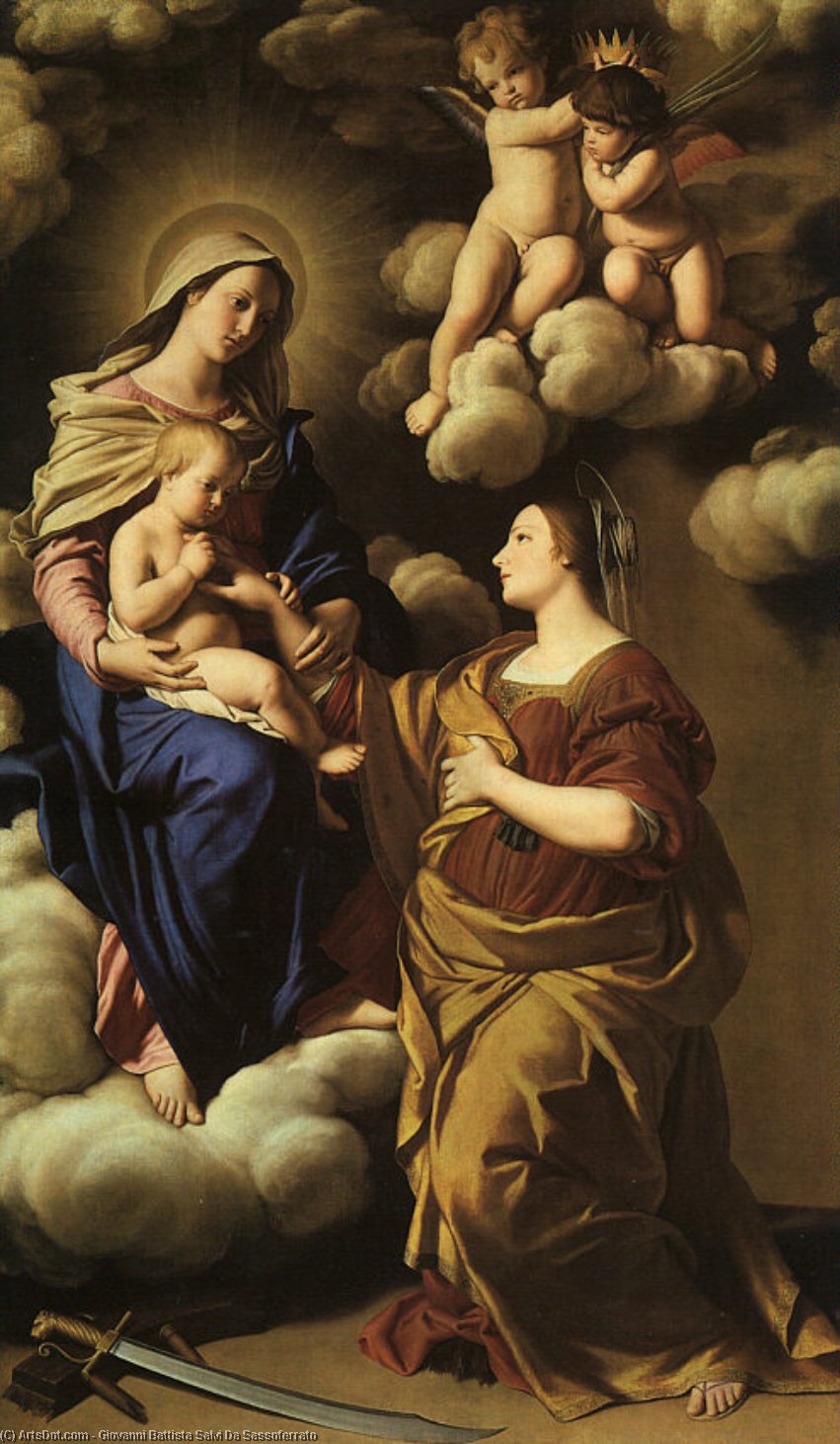 The Mystic Marriage Of St. Catherine — ジョヴァンニ・バッティスタ・サルヴィ・ダ・サッソフェラートロ