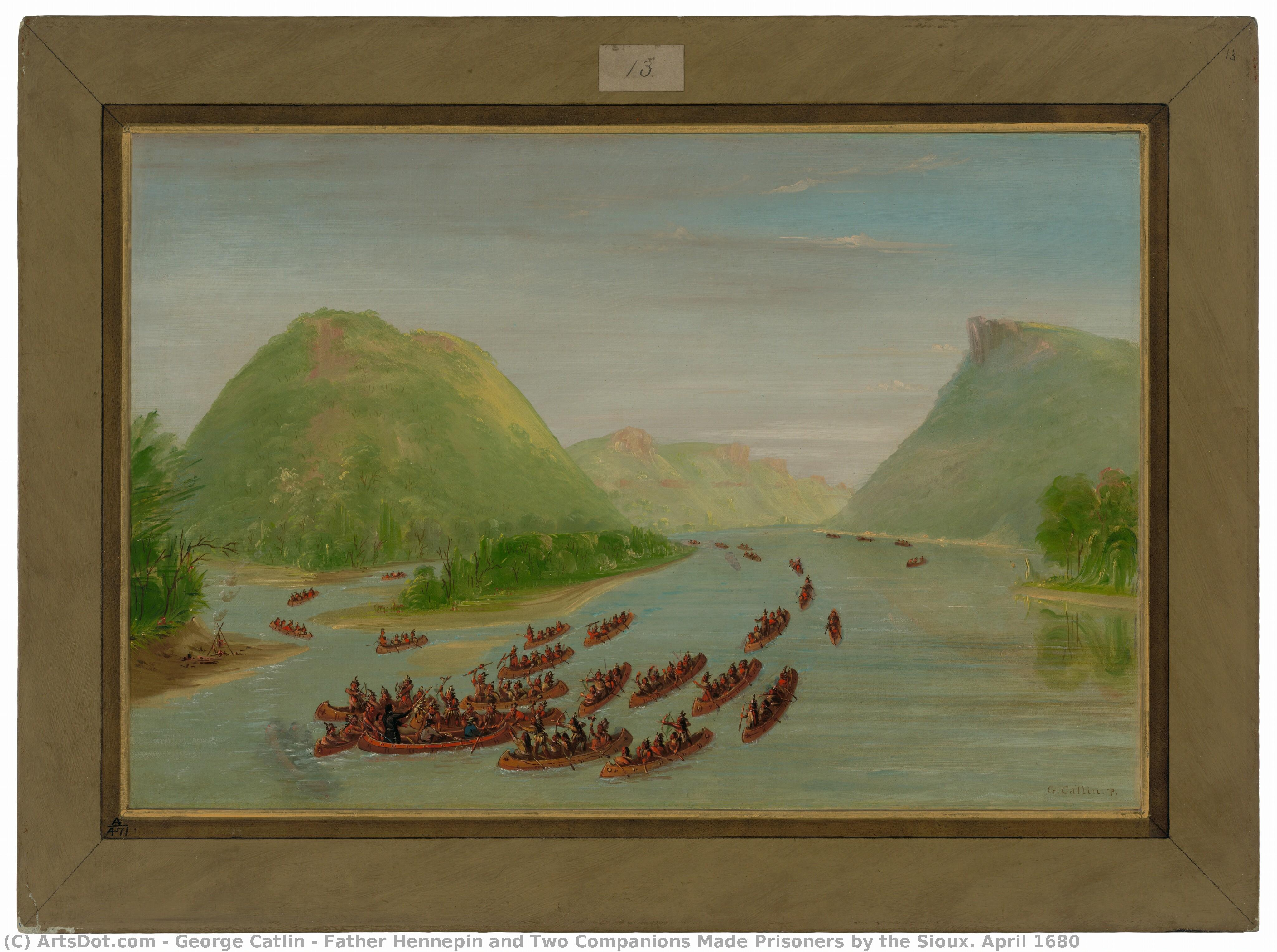 Father Hennepin And Two Companions Made Prisoners By The Sioux. April 1680 — George Catlin