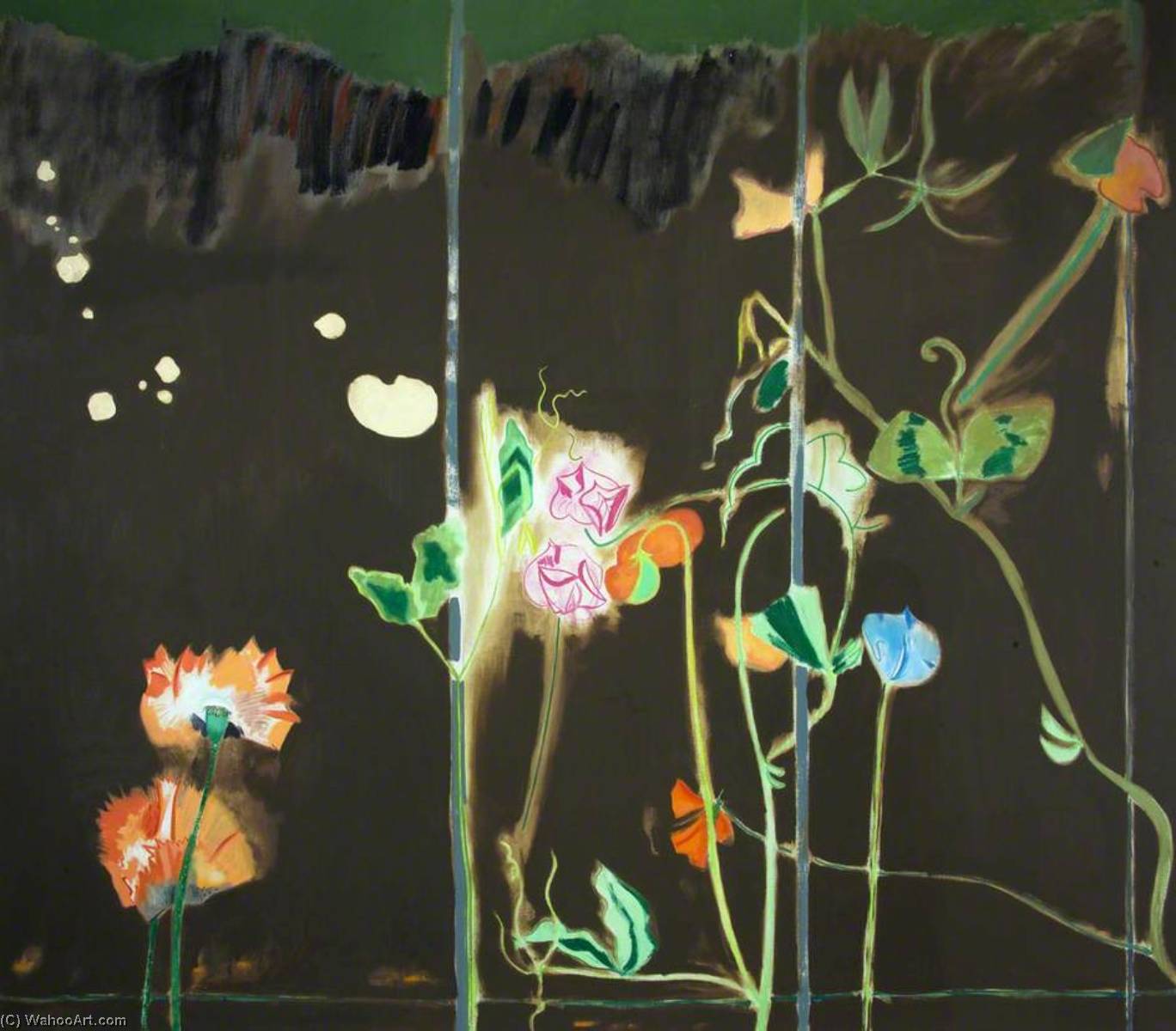 Picotee Poppies And Pink Sweet Peas — David Alan Redpath Michie