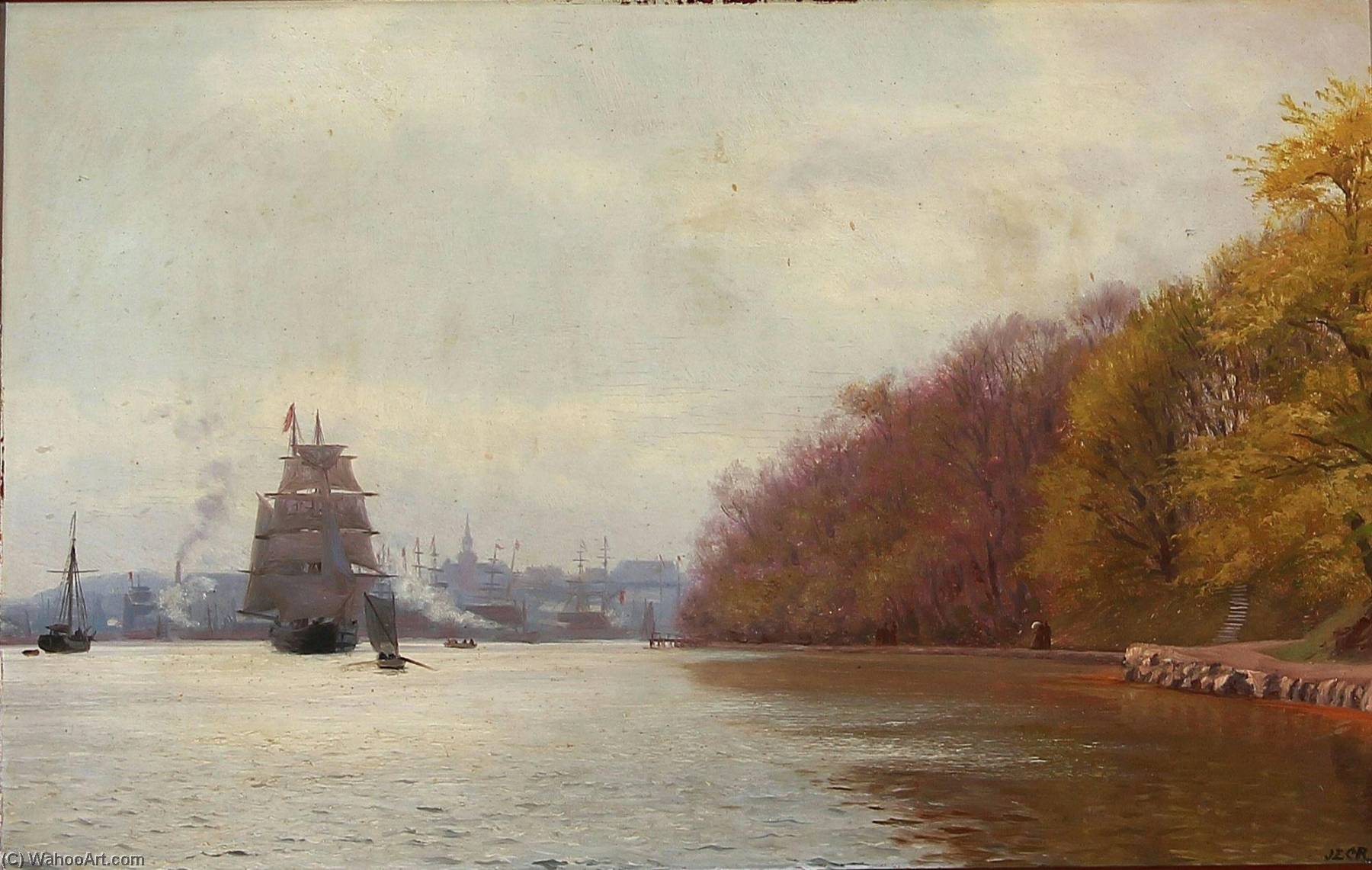 Summer Day At The Entrance To Svendborg Harbour — Jens Erik Carl Rasmussen