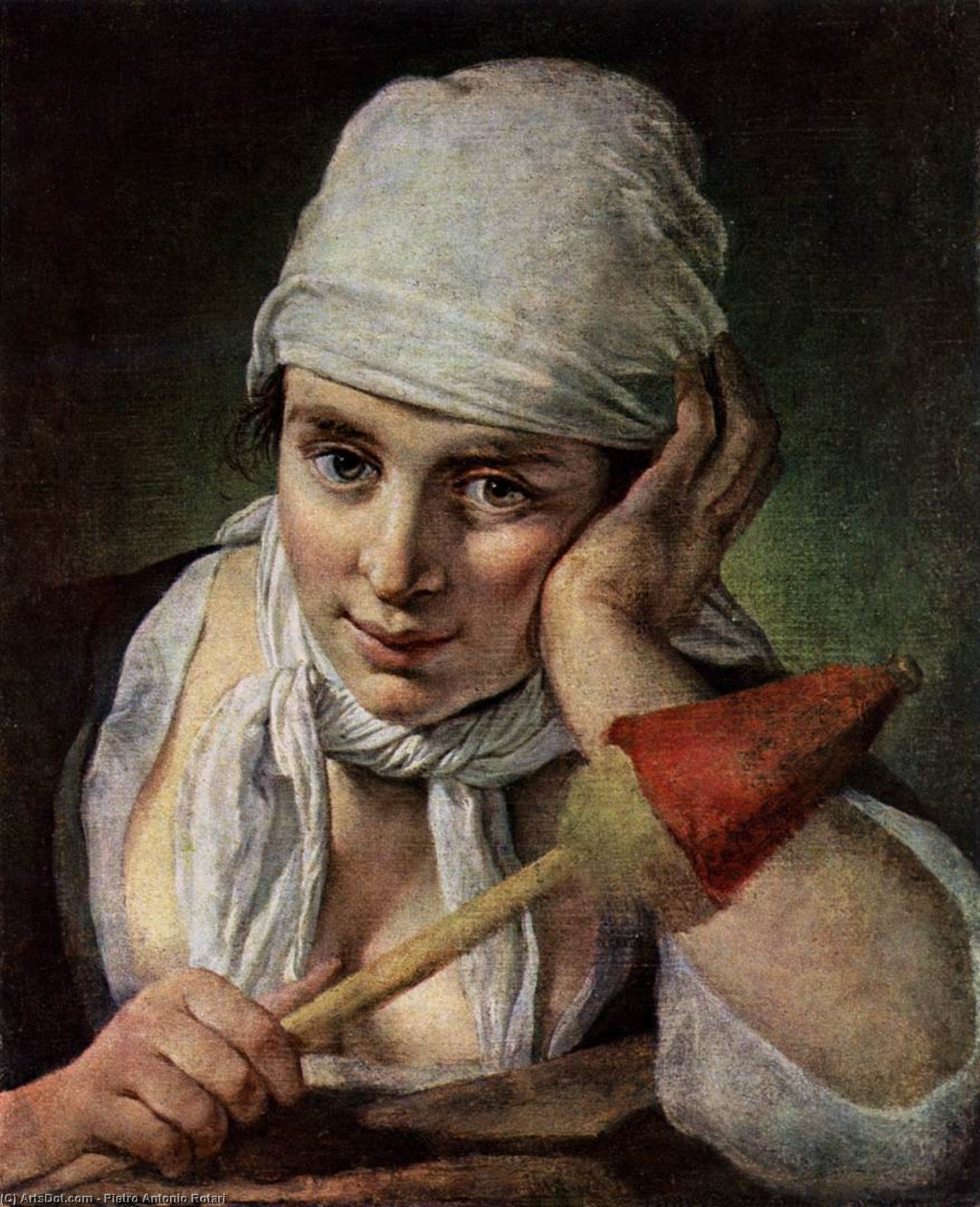 Young Girl With Distaff — Pietro Antonio Rotari