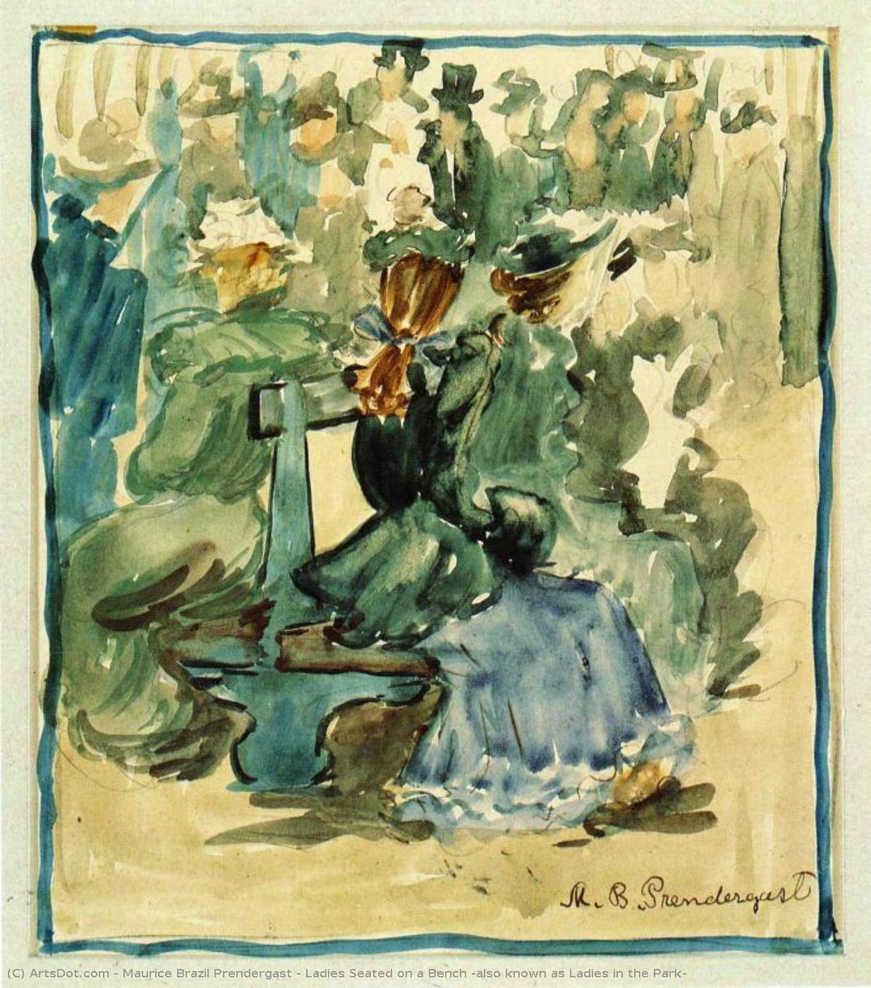 Ladies Seated On A Bench (also Known As Ladies In The Park) — Maurice Brazil Prendergast