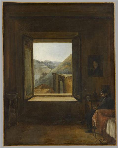 Homme Lisant Près D'une Fenêtre Prêtre Lisant Auprès D'une Malade Alitée (ancien Titre) — François Marius Granet