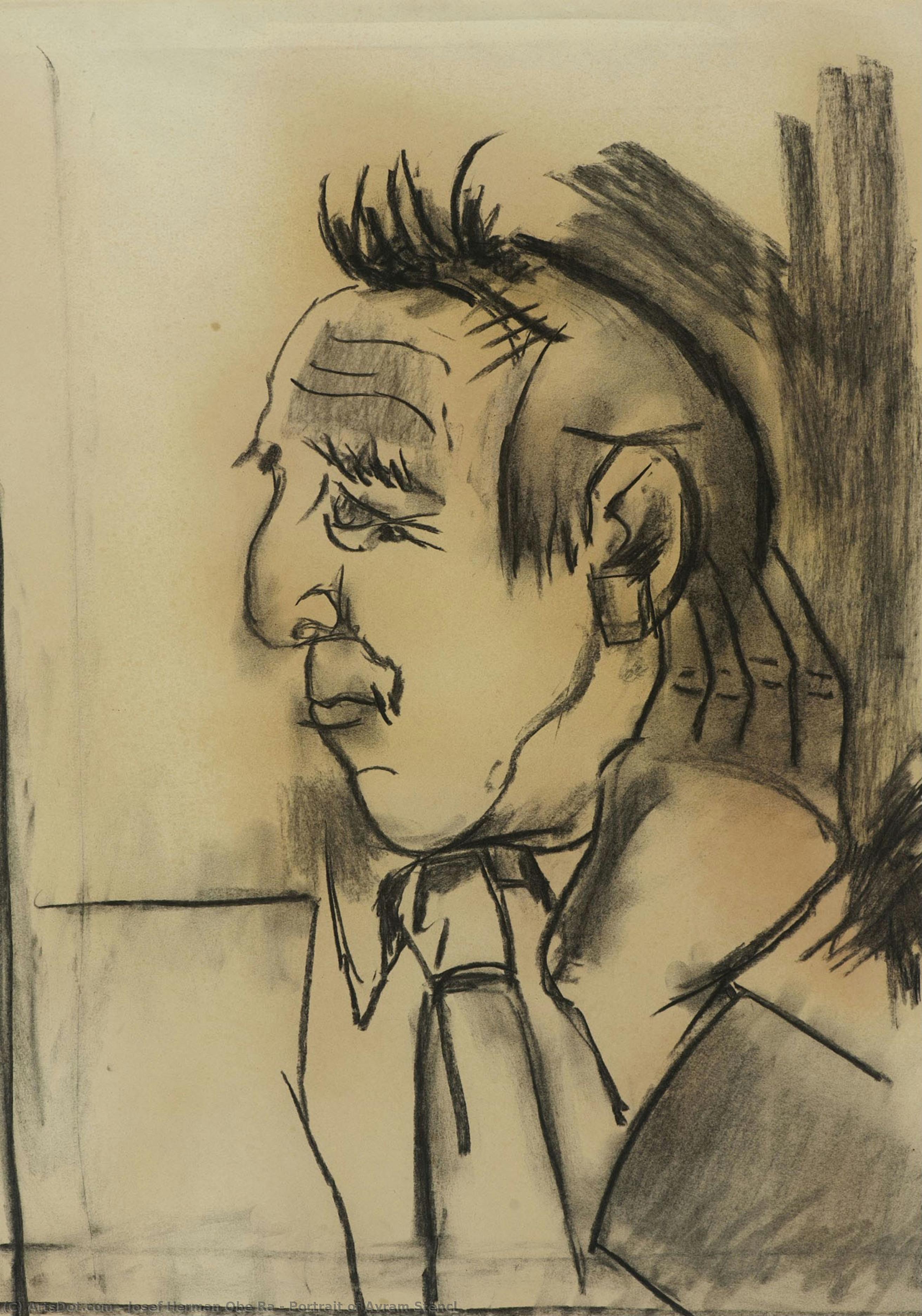 Portrait Of Avram Stencl — Josef Herman Obe Ra