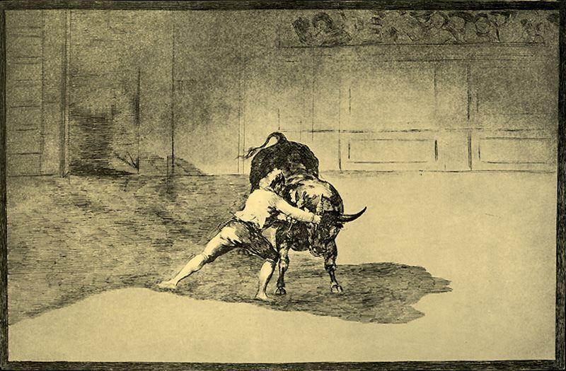 El Famoso Martincho Poniendo Banderillas Al Quiebro — Francisco José De Goya Y Lucientes