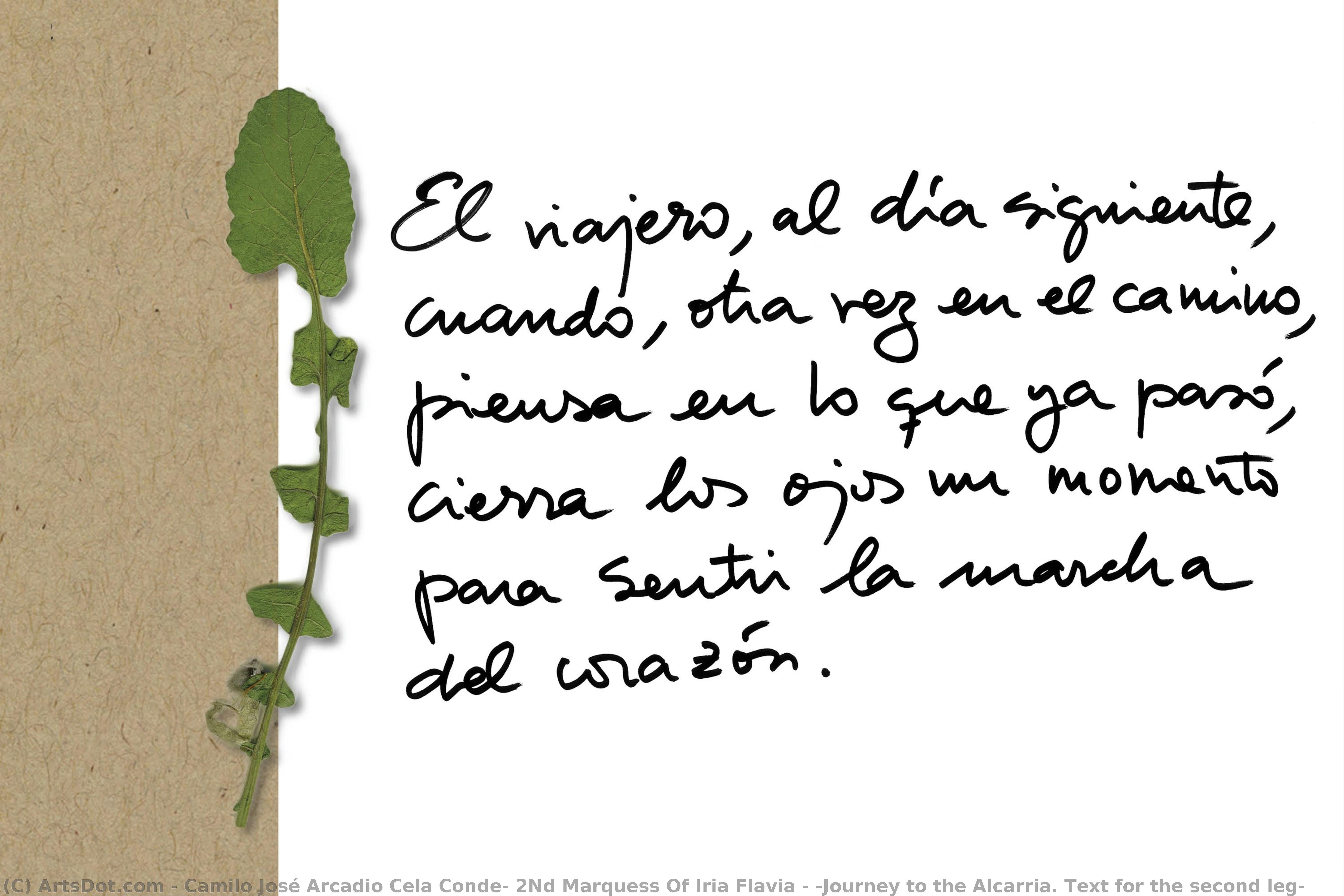 “journey To The Alcarria. Text For The Second Leg” — Camilo José Arcadio Cela Conde, 2nd Marquess Of Iria Flavia