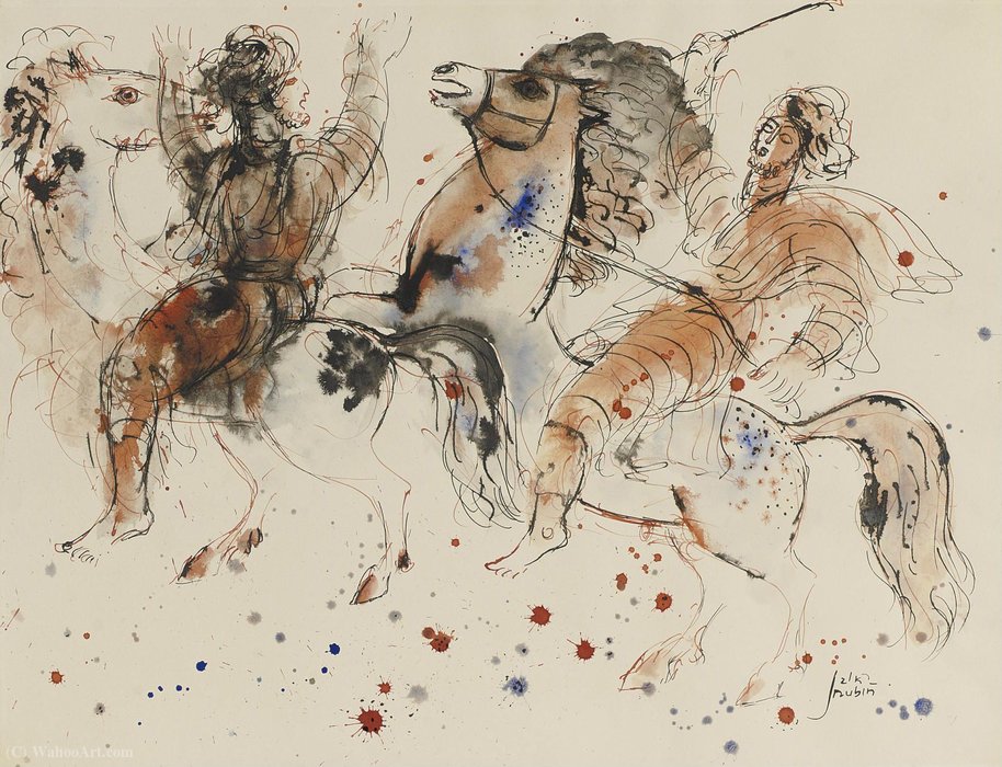 Horse Riders, (1960) — Reuven Rubin