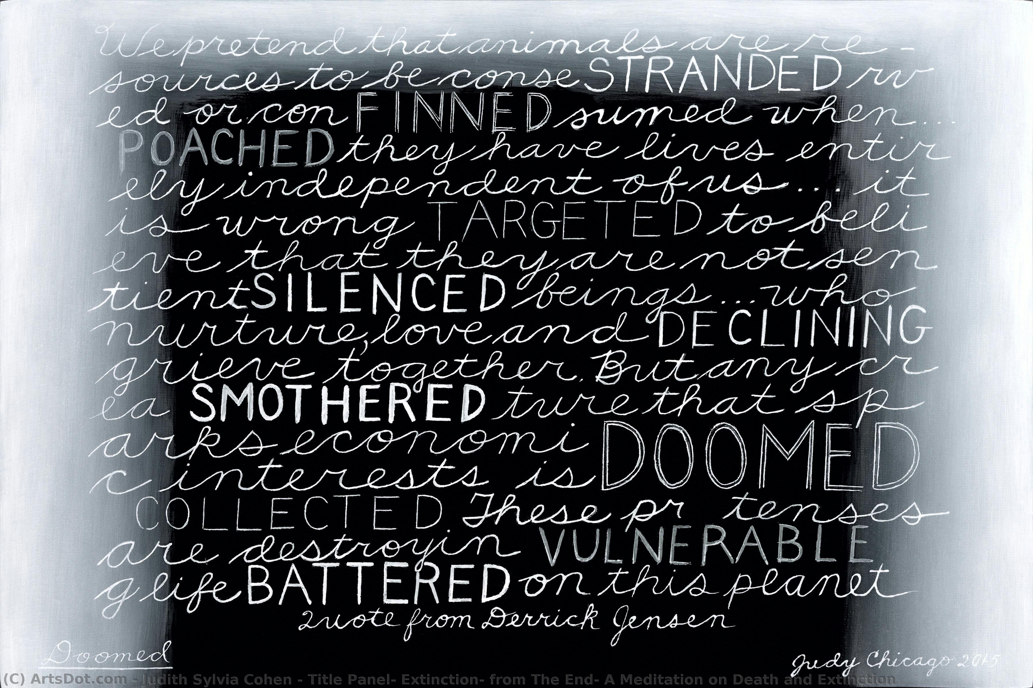 Title Panel: Extinction, From The End: A Meditation On Death And Extinction — Judith Sylvia Cohen