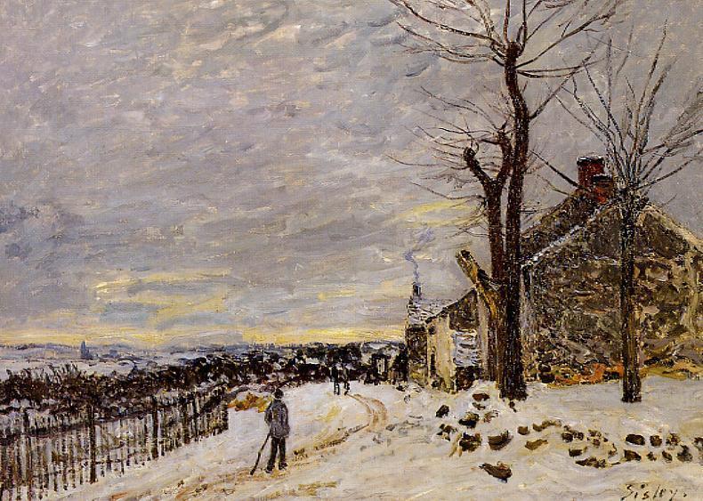 Snowy Weather At Veneux-nadon — Alfred Sisley