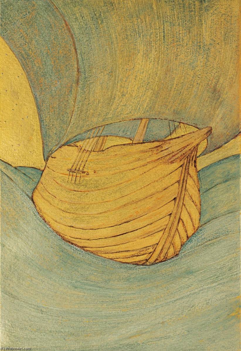 The Ship Design In Three Tints Of Gold — Edward Coley Burne-jones