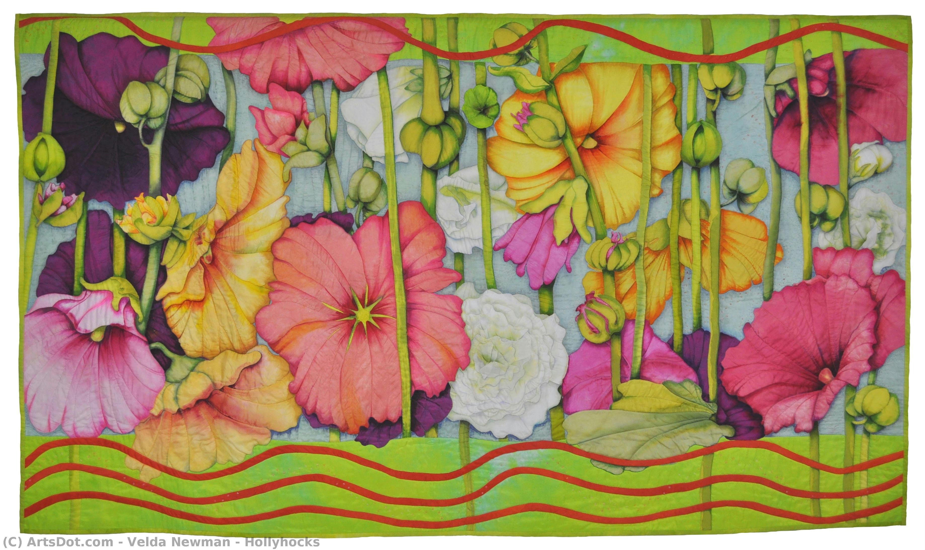 Hollyhocks — Velda Newman