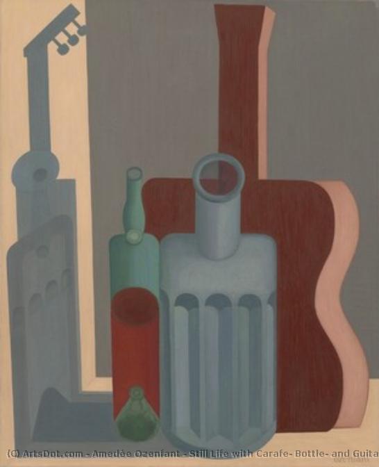 Still Life With Carafe, Bottle, And Guitar — Amedée Ozenfant