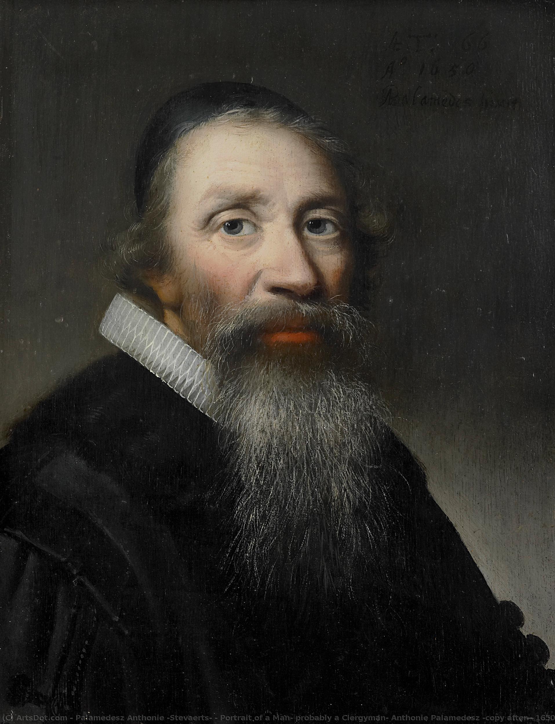 Portrait Of A Man, Probably A Clergyman, Anthonie Palamedesz (copy After), 1650 — Palamedesz Anthonie (stevaerts)