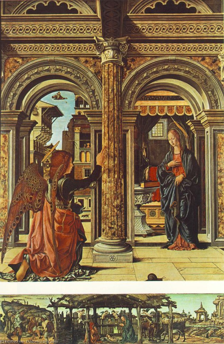 El Anuncio Y Nacimiento (retablo De Observación) — Francesco Del Cossa