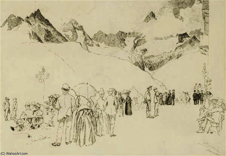 Promeneurs A Zermatt — Joseph Pennell