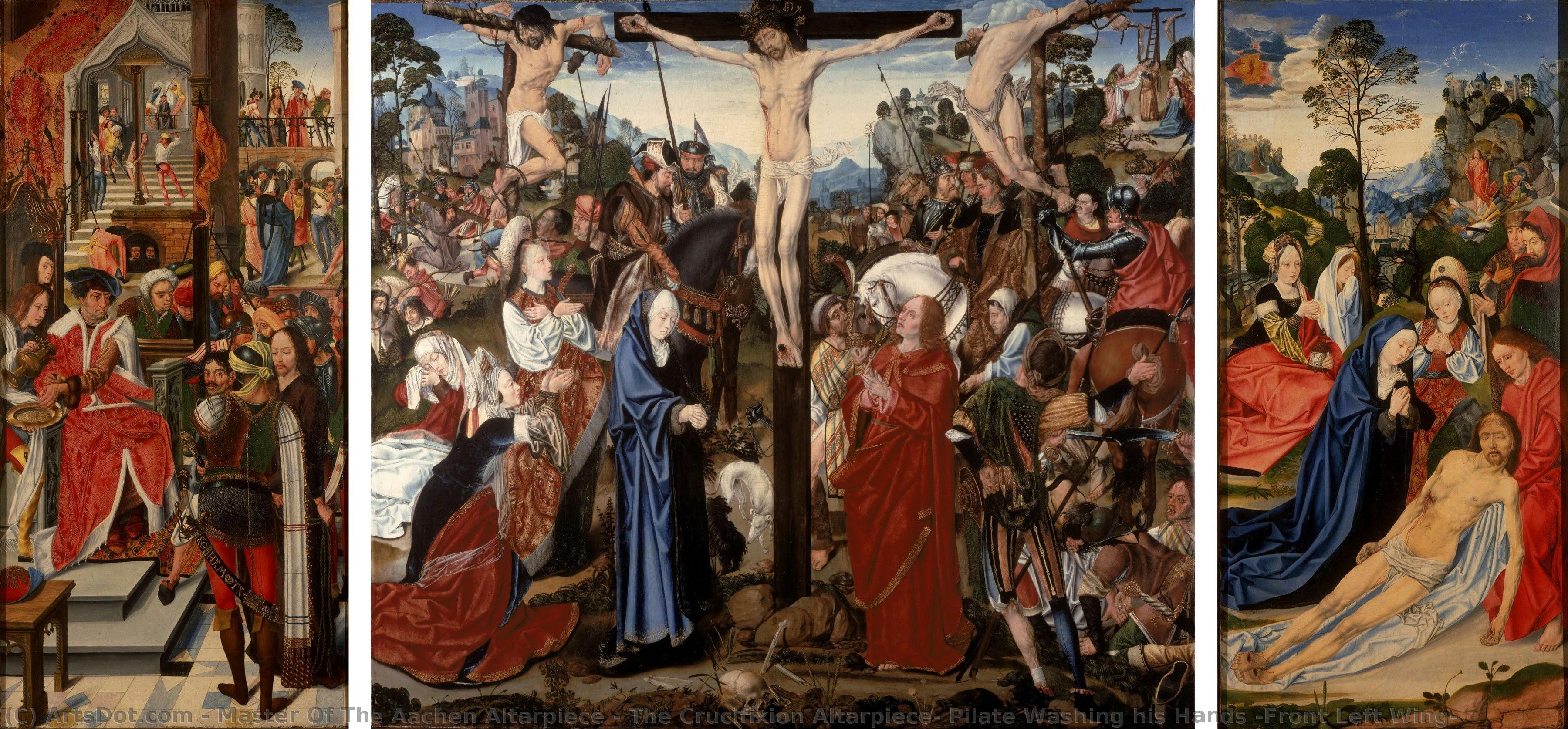 The Crucifixion Altarpiece: Pilate Washing His Hands (front Left Wing) — Master Of The Aachen Altarpiece