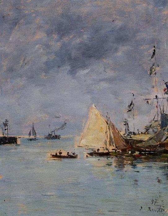 Trouville. The Jettys High Tide. — Eugène Louis Boudin