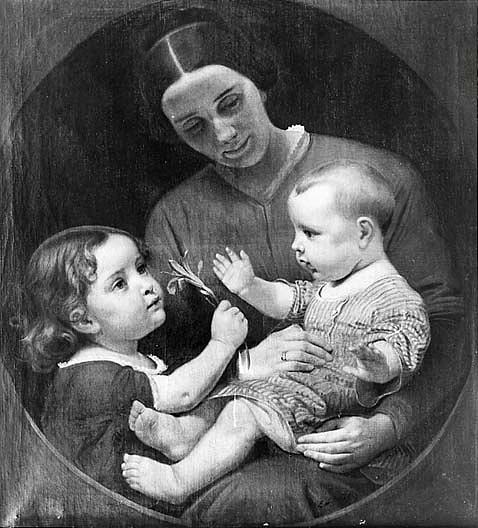 Juliane Lottner Leutze With Ida And Eugene Henry Cozzens Leutze, (painting) — Emanuel Gottlieb Leutze
