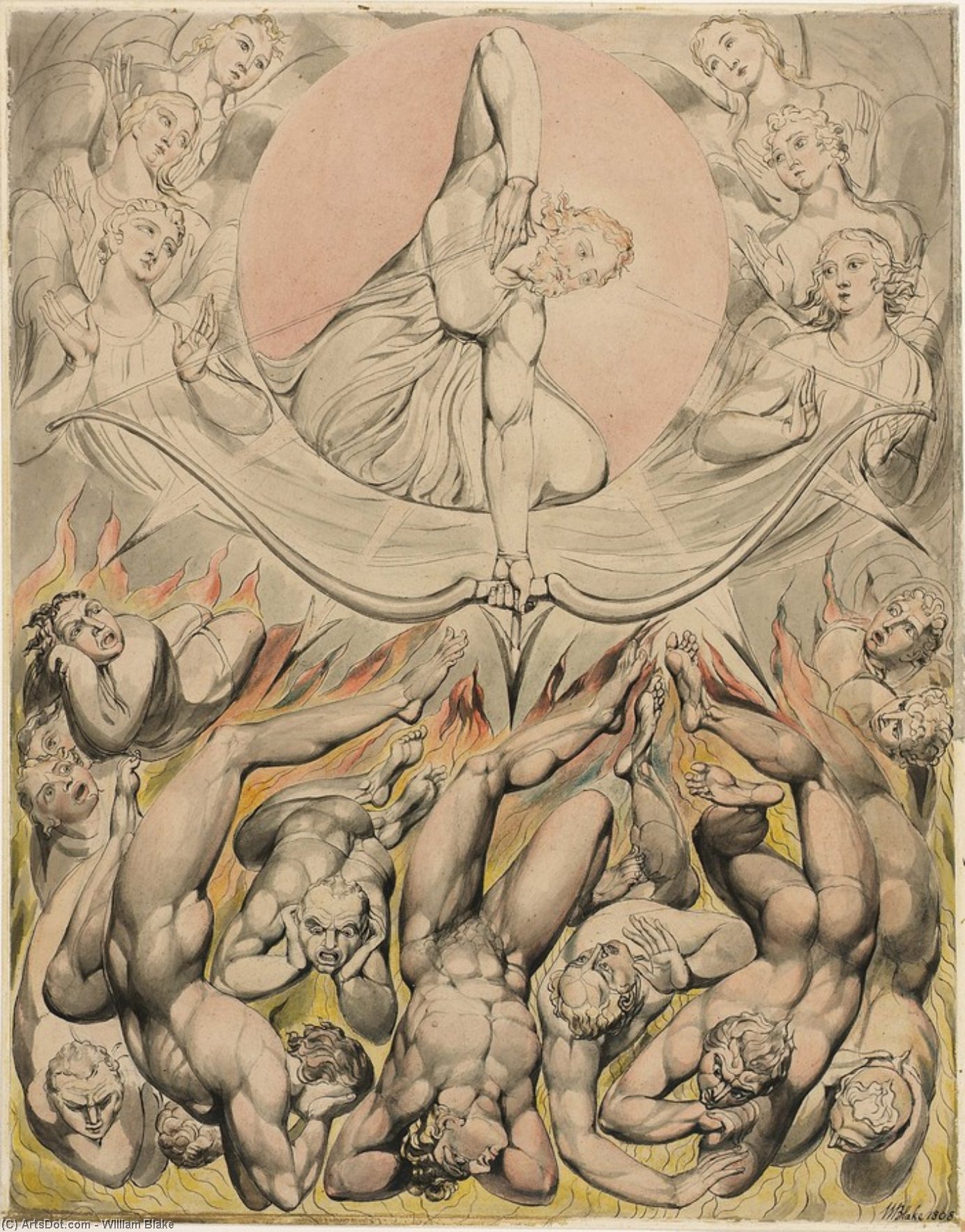The Casting Of The Rebel Angels Into Hell — William Blake