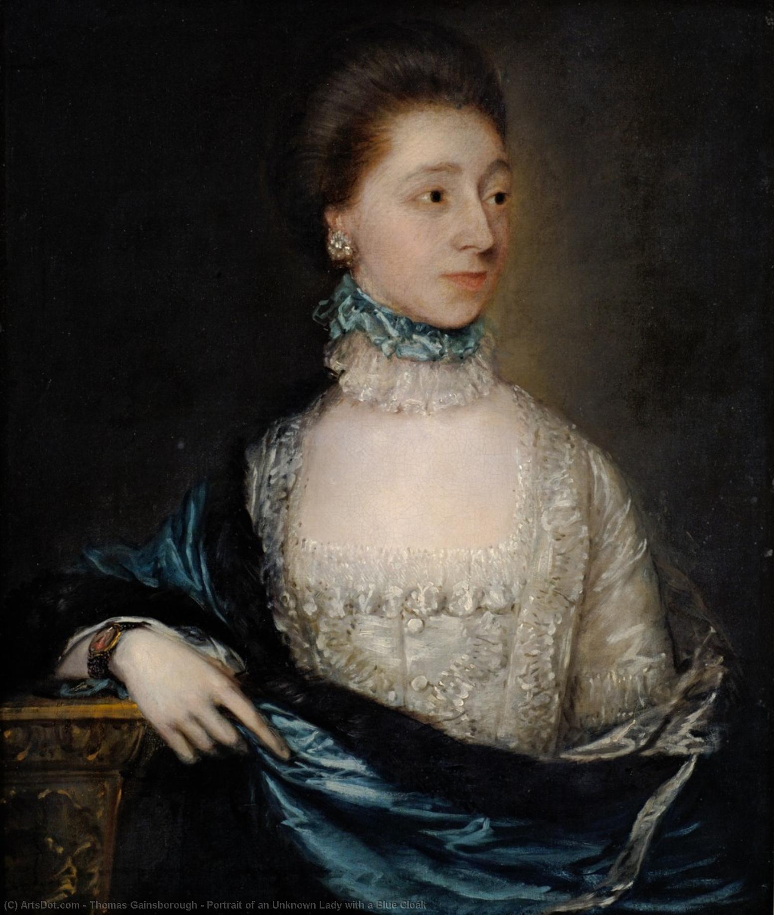Retrato De Una Dama Desconocida Con Manto Azul — Thomas Gainsborough