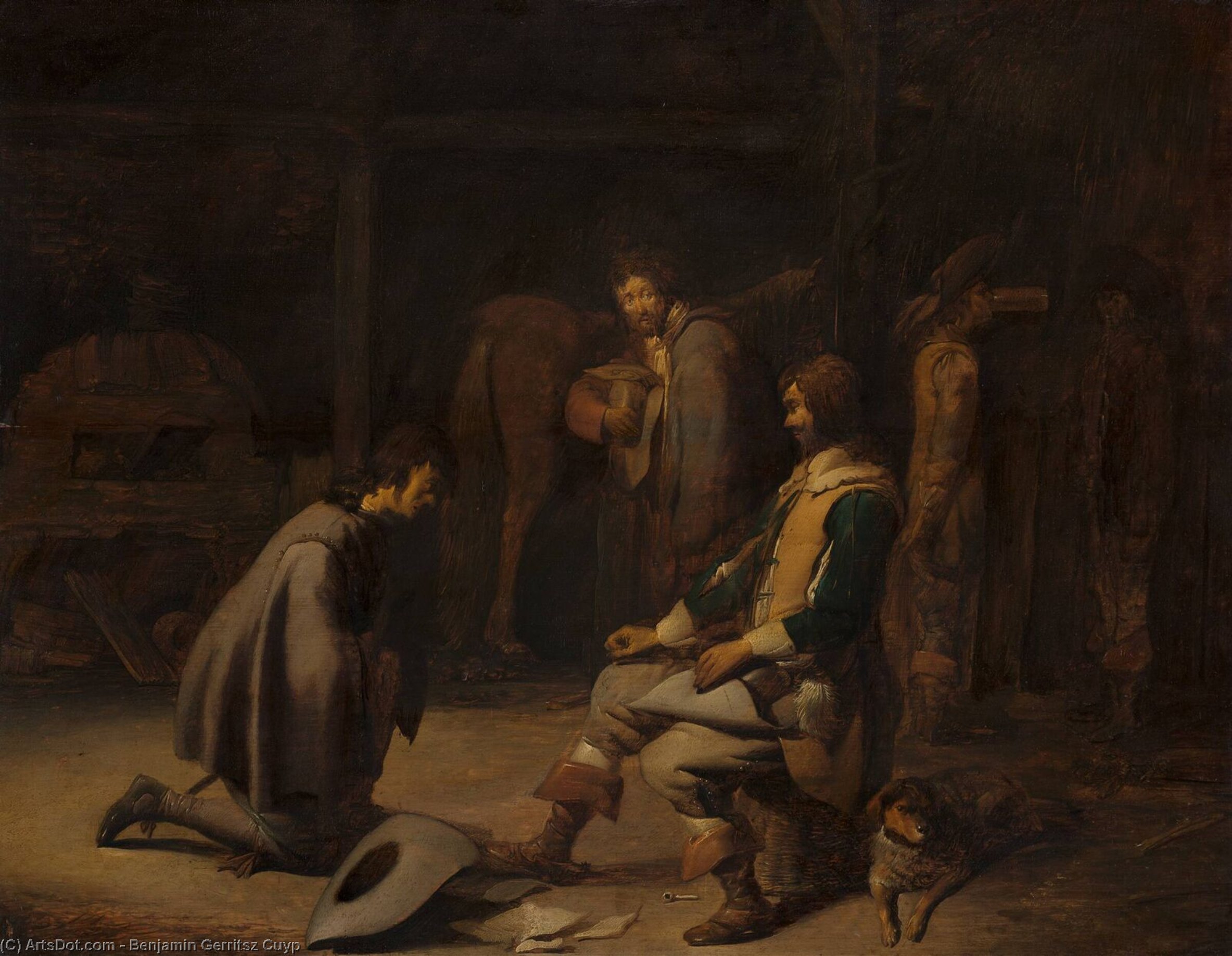 Soldiers In A Stable. — Benjamin Gerritsz Cuyp