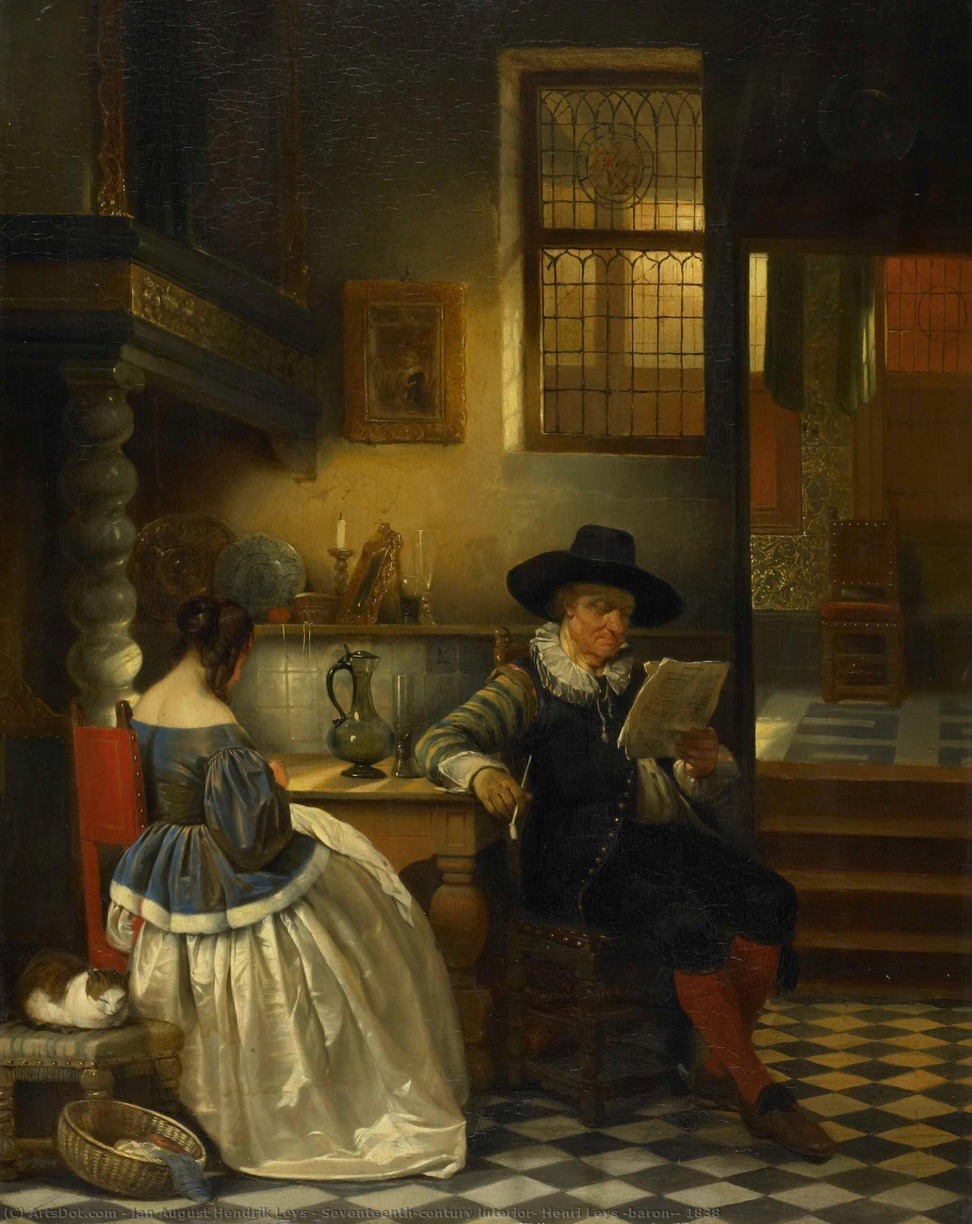Seventeenth-century Interior, Henri Leys (baron), 1838 — Jan August Hendrik Leys