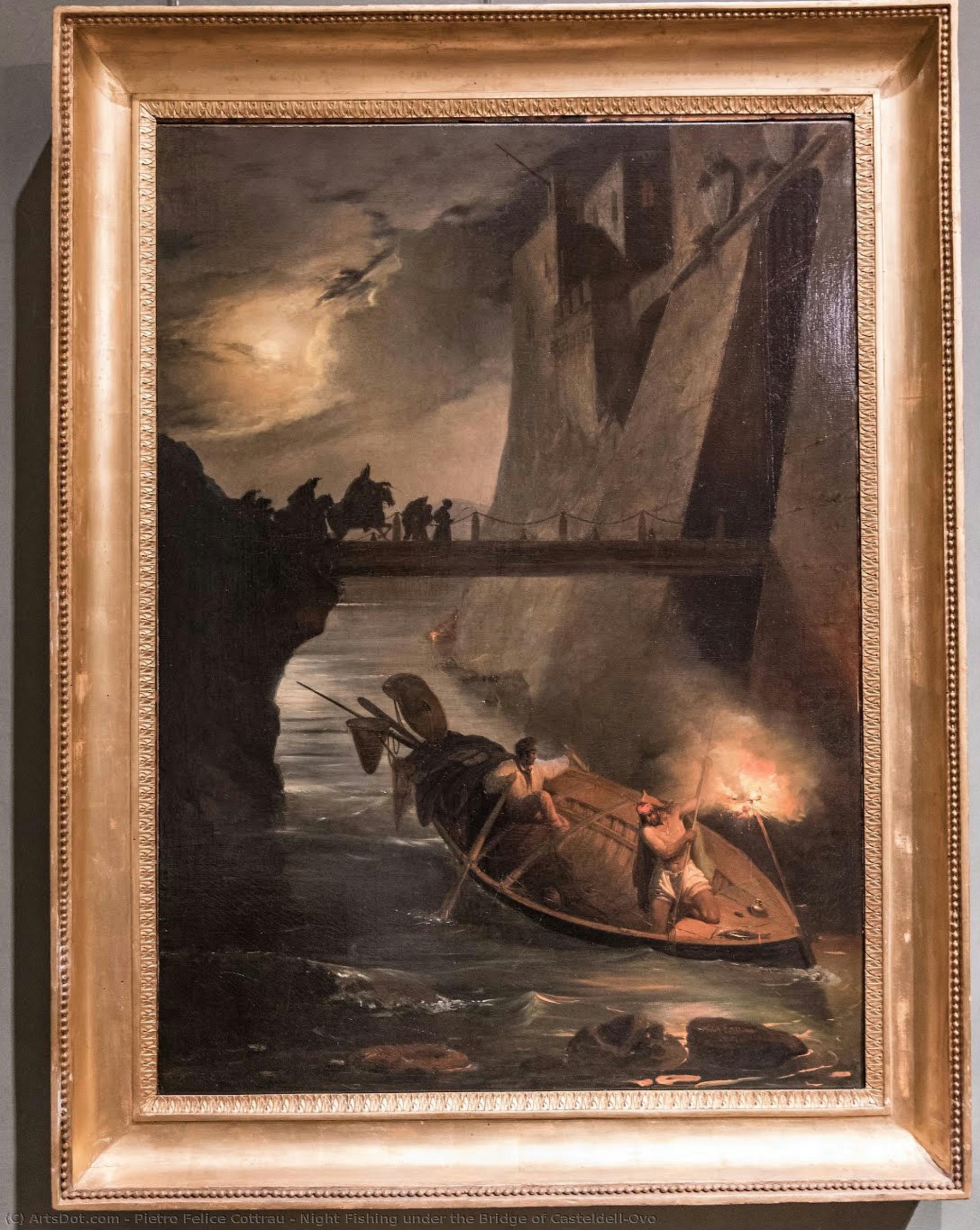 Night Fishing Under The Bridge Of Casteldell’ovo — Pietro Felice Cottrau