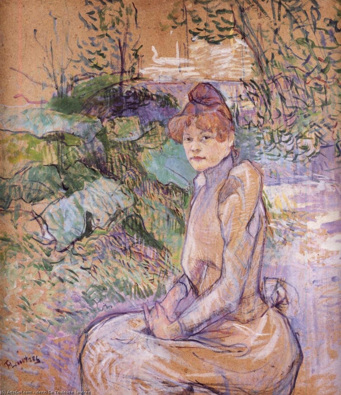 Woman In Monsieur Forest S Garden — Enri Tuluz Lotrek