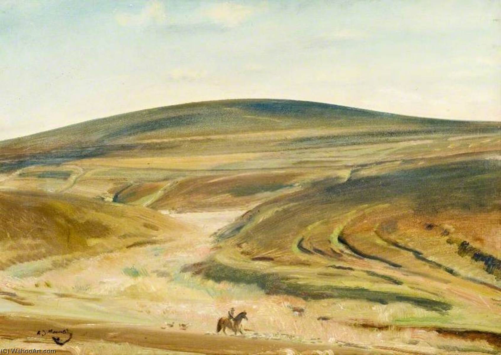 Blick Auf Exmoor, Ein Reiter Im Vordergrund — Sir Alfred James Munnings