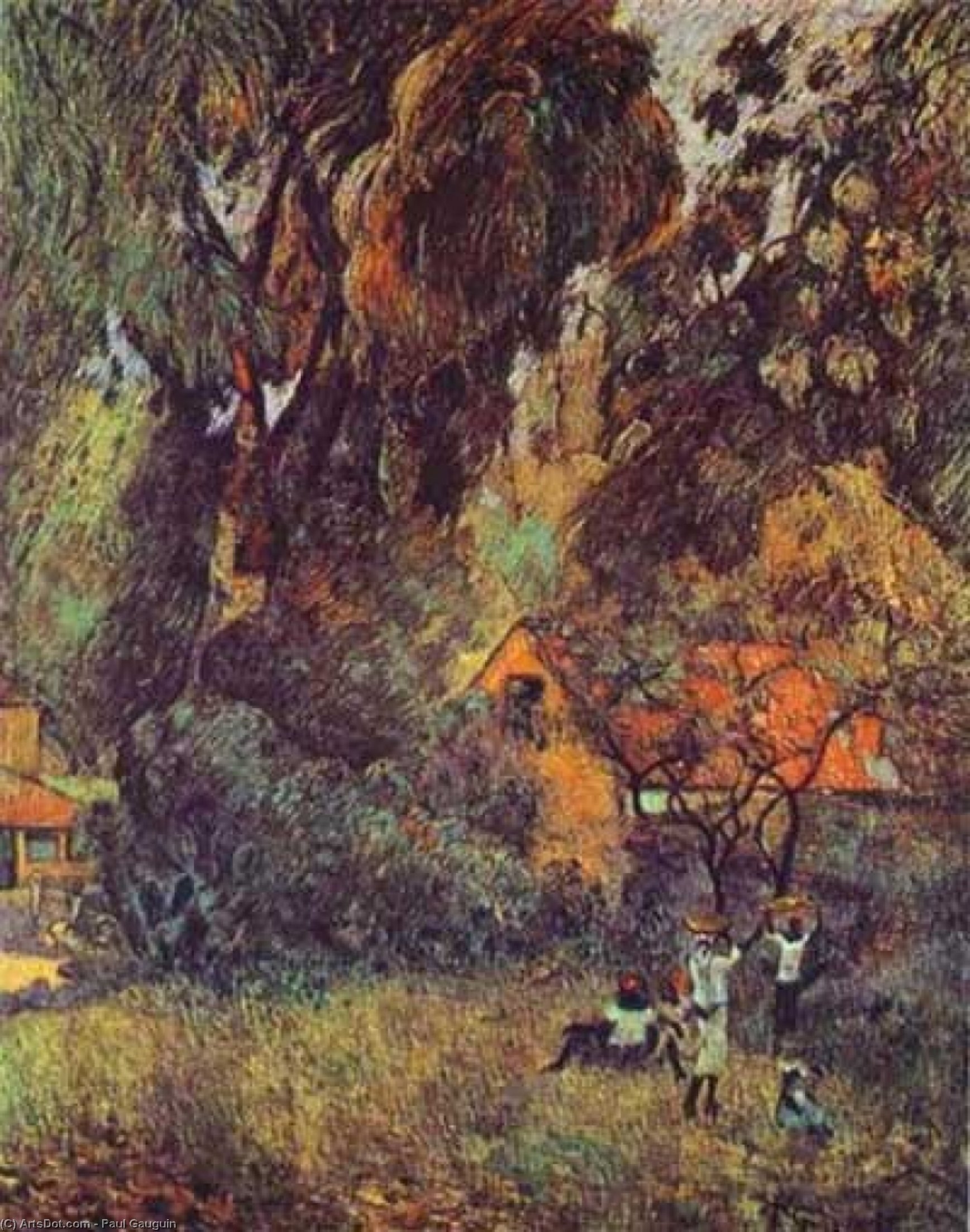 Huts Bajo Árboles — Eugène Henri Paul Gauguin
