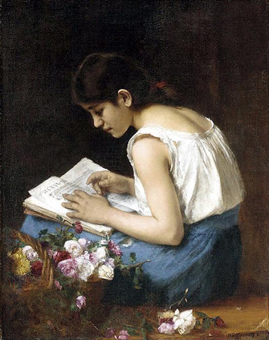 The Flower Girl (also Known As Girl Reading) — Alexei Alexeievich Harlamoff
