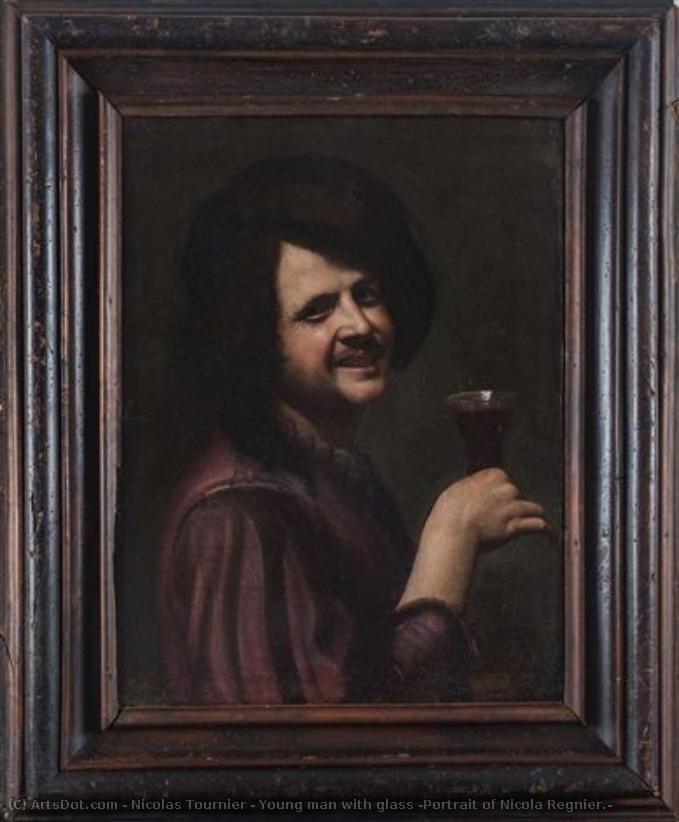 Young Man With Glass (portrait Of Nicola Regnier.) — Nicolas Tournier