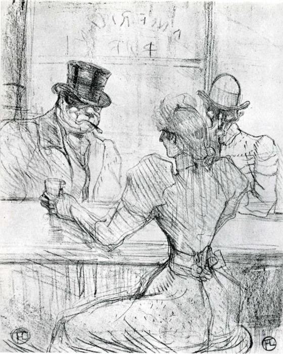 At The Bar Picton, Rue Scribe — Henri De Toulouse-lautrec