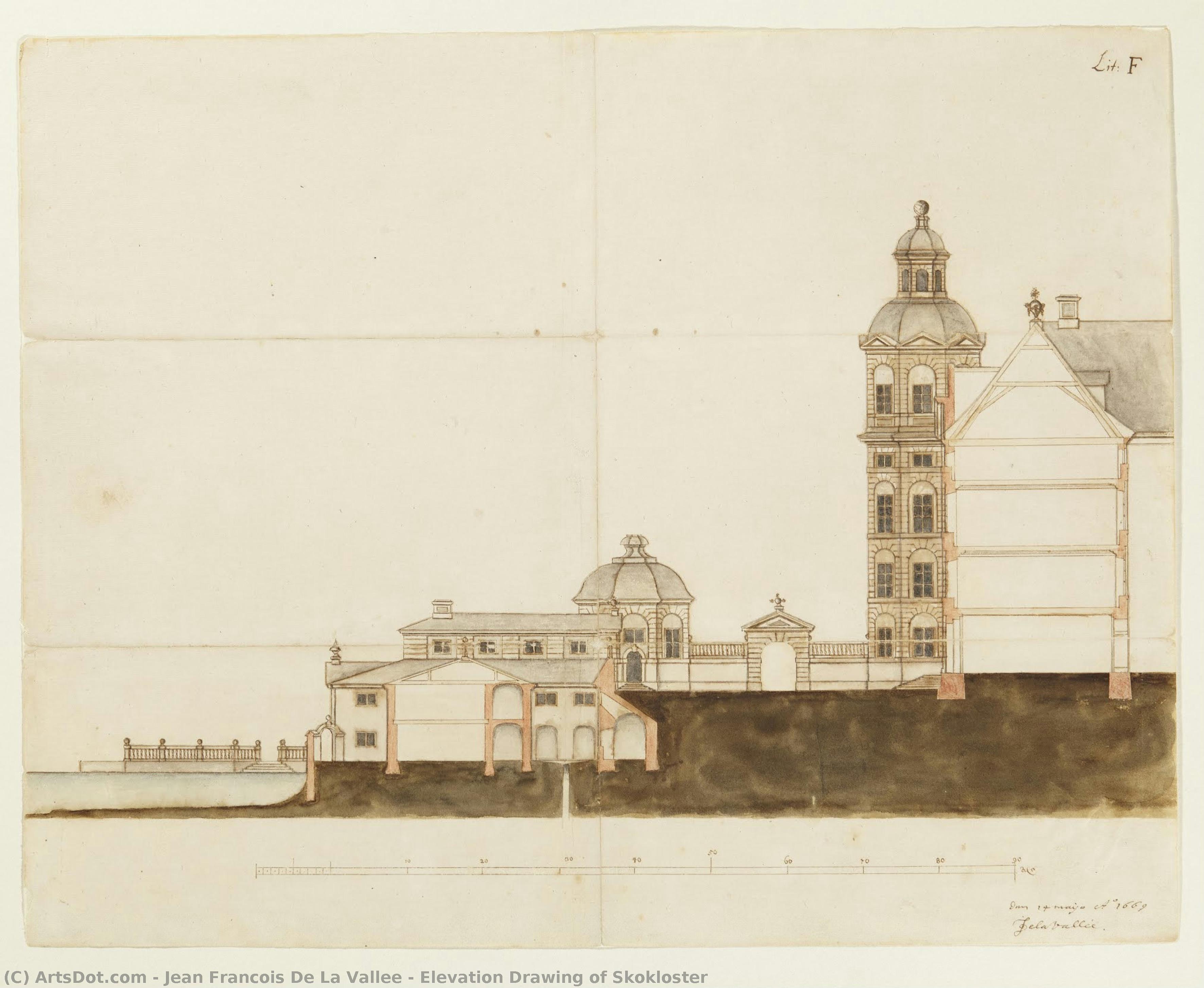 Elevation Drawing Of Skokloster — Jean Francois De La Vallee