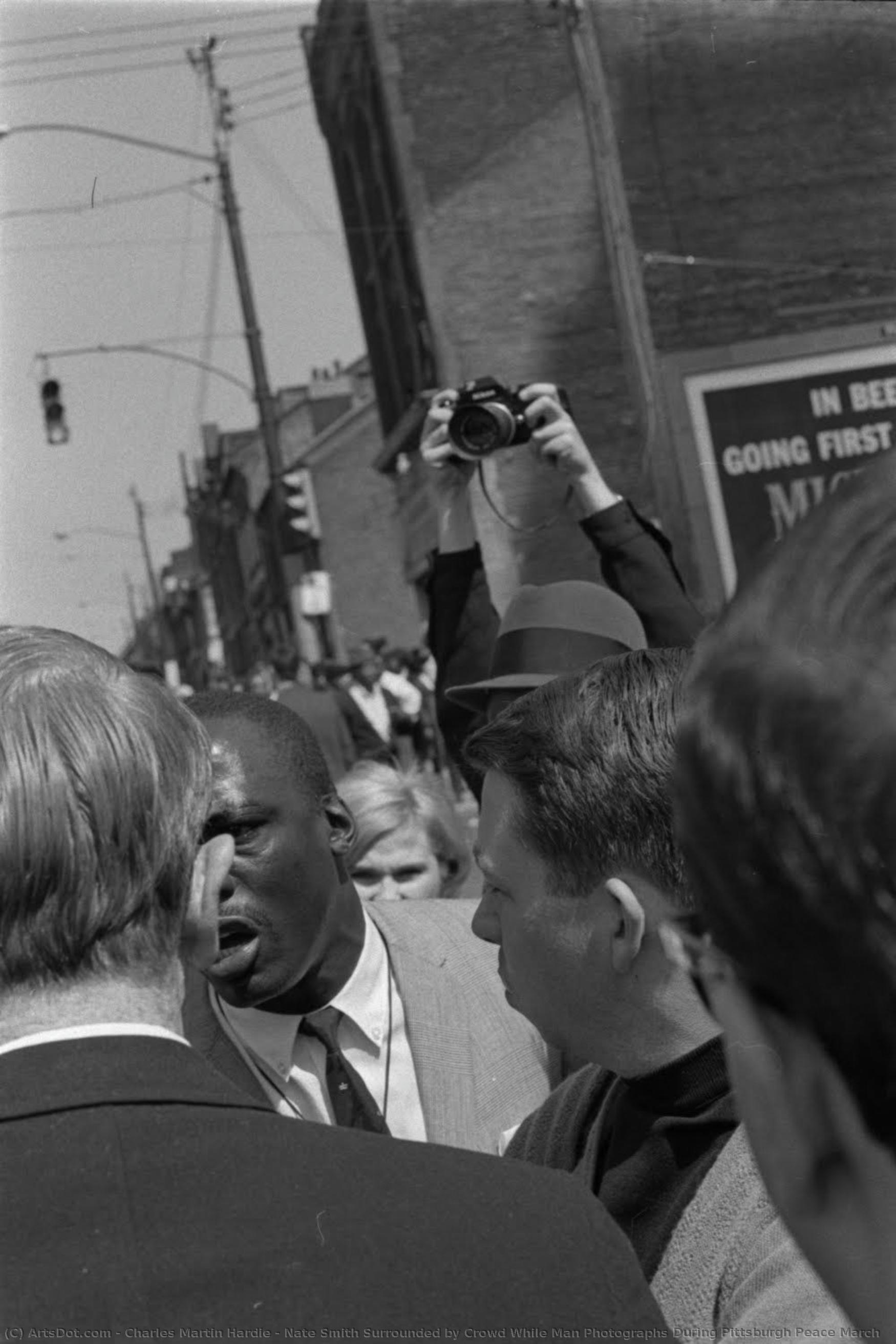 Nate Smith Surrounded By Crowd While Man Photographs During Pittsburgh Peace March — Charles Martin Hardie