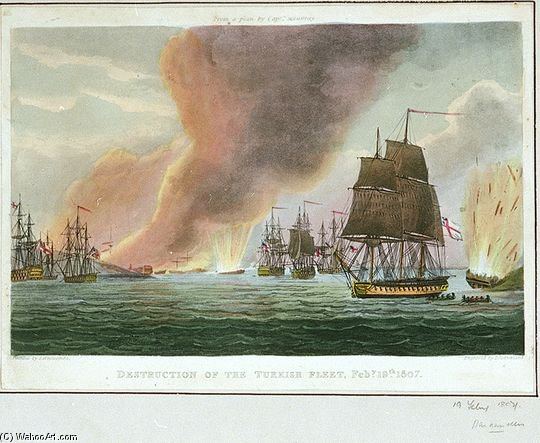 Destruction Of The Turkish Fleet — Thomas Whitcombe